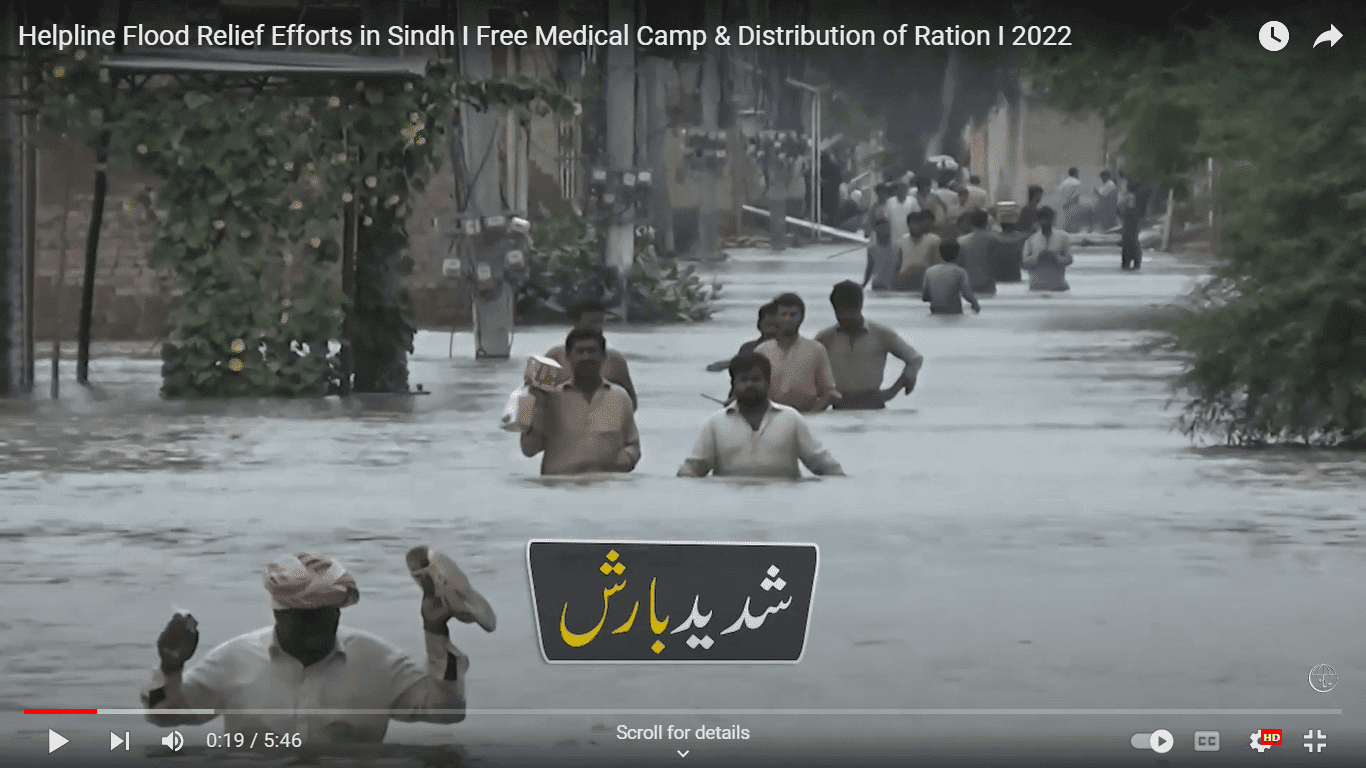 Helpline Flood Relief Efforts in Sindh I Free Medical Camp & Distribution of Ration I 2022