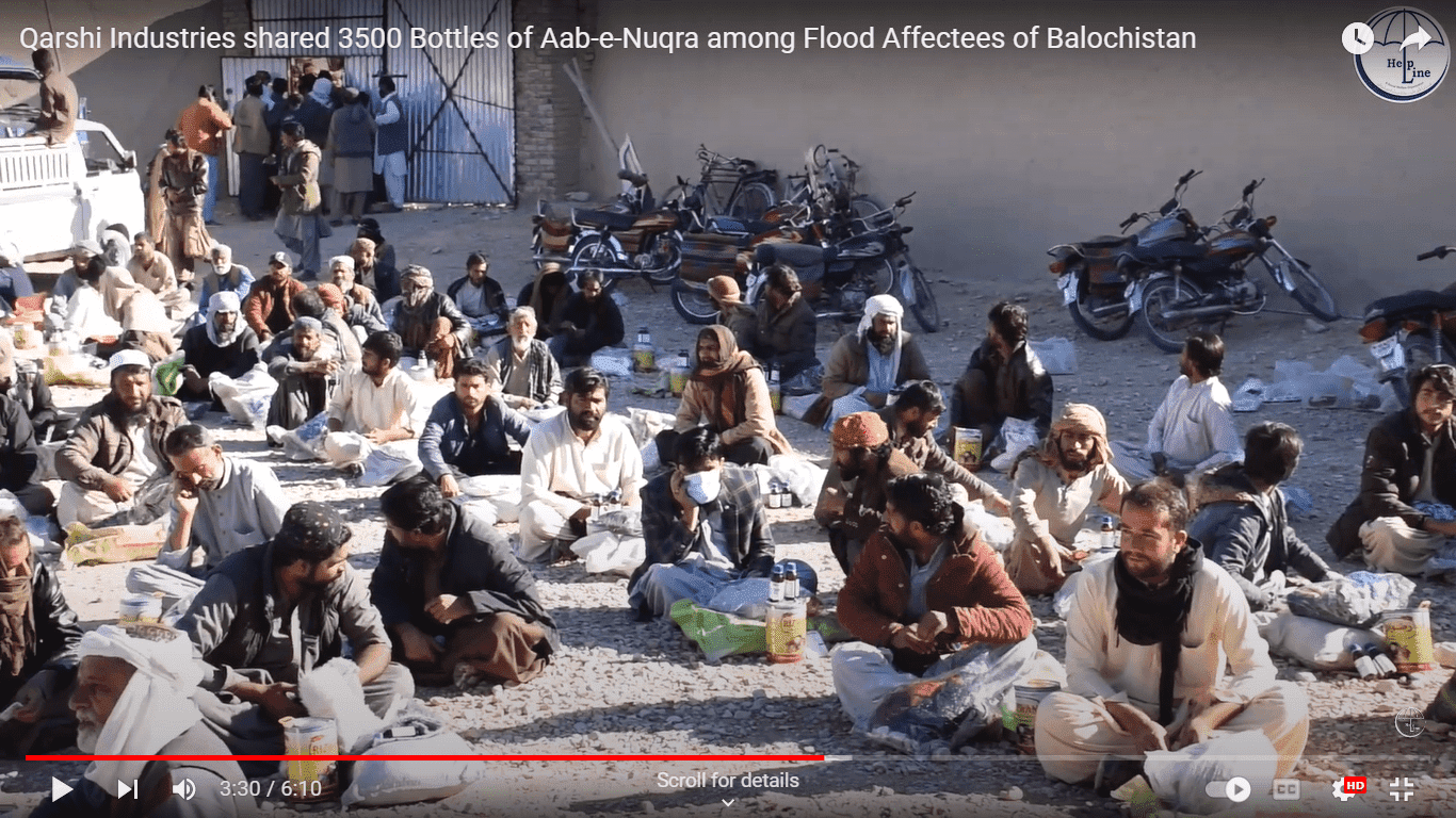 Qarshi Industries shared 3500 Bottles of Aab-e-Nuqra among Flood Affectees of Balochistan