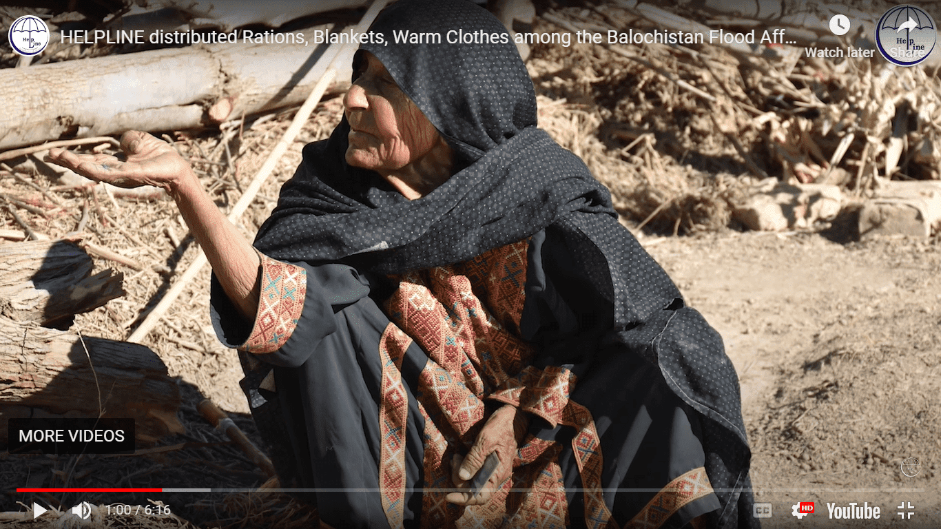 HELPLINE distributed Rations, Blankets, Warm Clothes among the Balochistan Flood Affectees